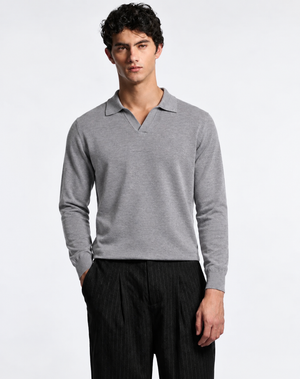 polo galles long grey