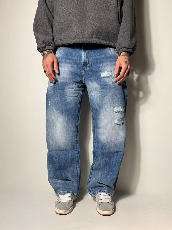 baggy destroyed light blu