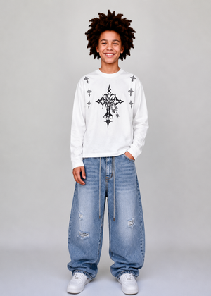 Loongsleeve chrome junior white