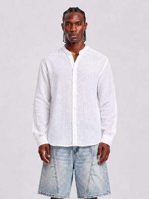 camicia lino white