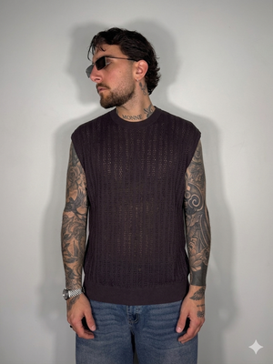 Gilet in filo brown