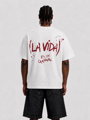 t-shirt la vida es un carnaval white