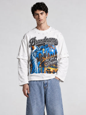 Loongsleeve brandname white