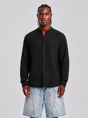 camicia lino black