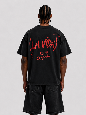 t-shirt la vida es un carnaval black