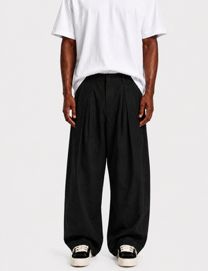 pantalone research black lino