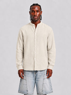 camicia lino beige