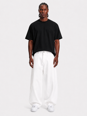 pantalone balloon lino white