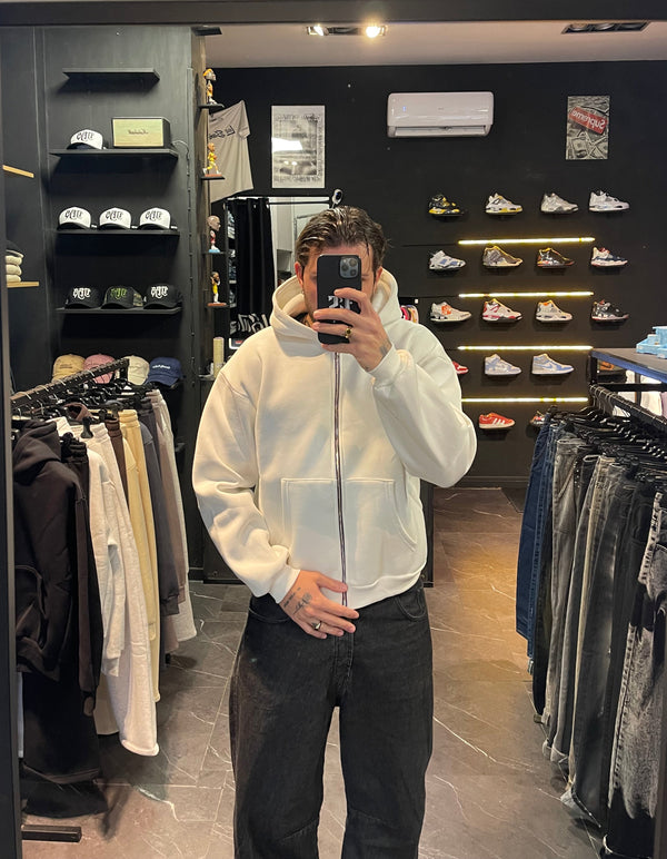 hoodie kanye zip white