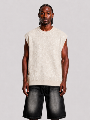 gilet bali  in maglia ivory white