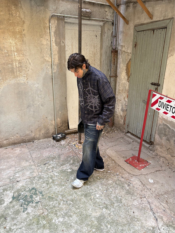 camicia hydo strass blu