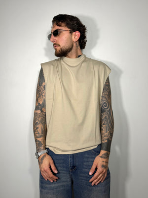 canotta jersey beige
