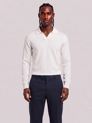 Polo galles long white