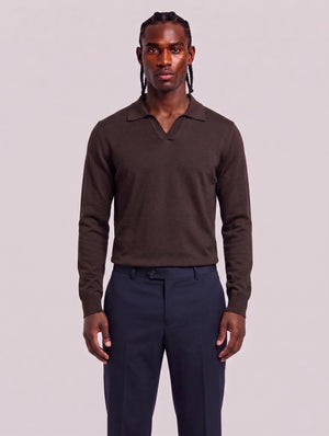 Polo galles long brown