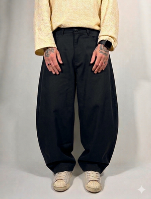 Pantalone balloon lino black