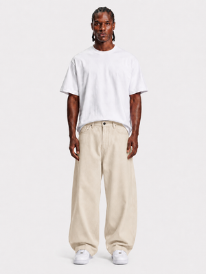 pantalone balloon lino beige