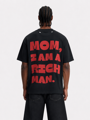 t-shirt mom I am rich man black