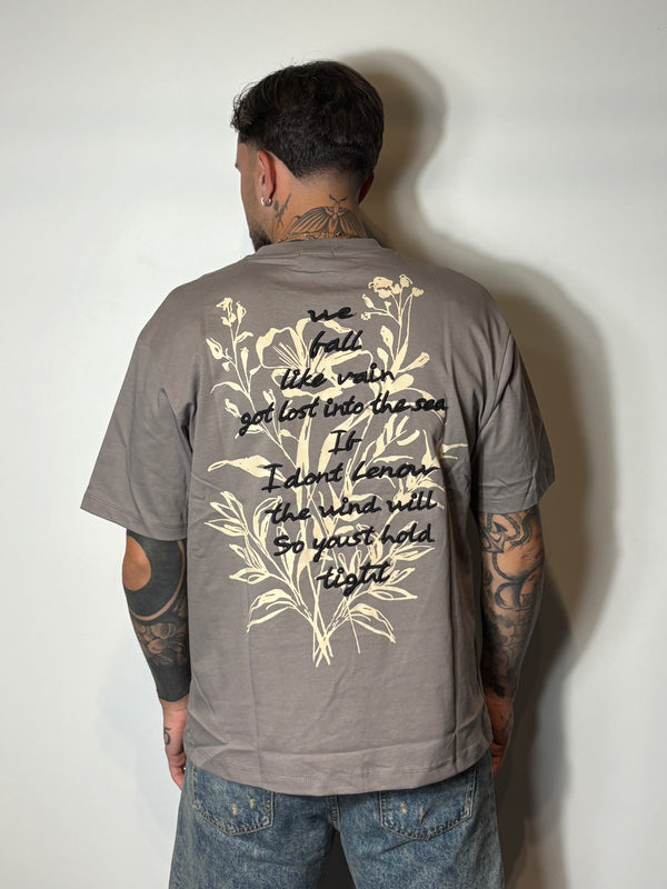 t-shirt flowers grey