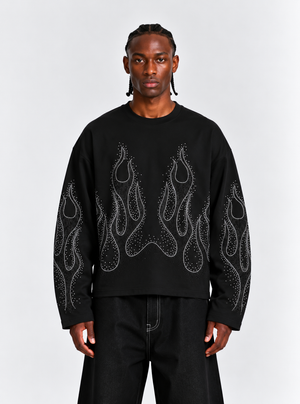longsleeve flamed black