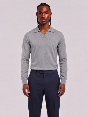 polo galles long grey