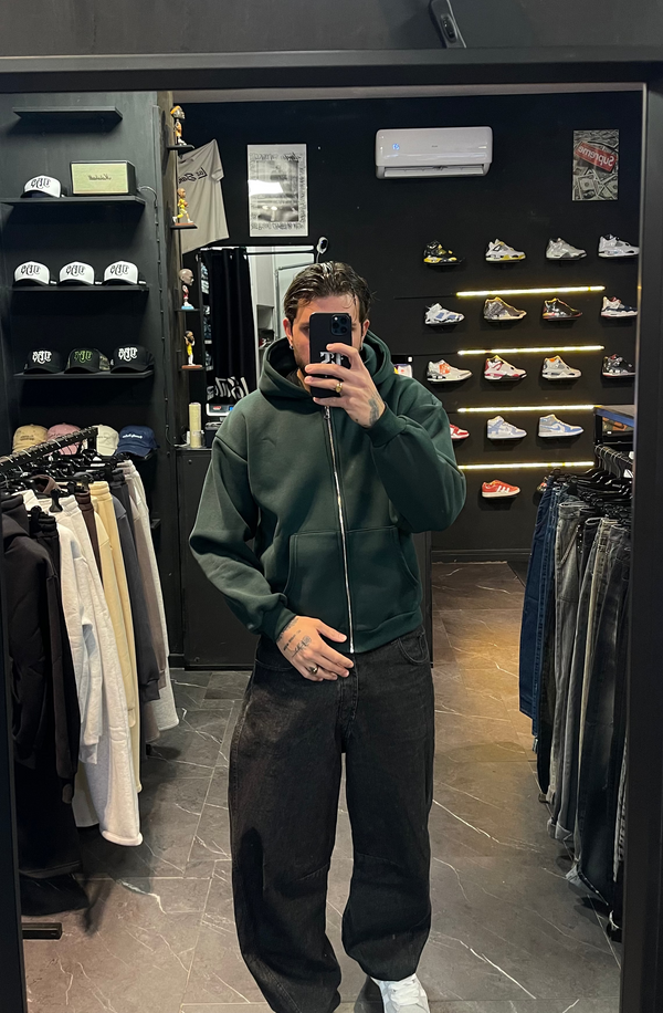hoodie kanye zip green