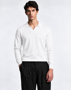 Polo galles long white