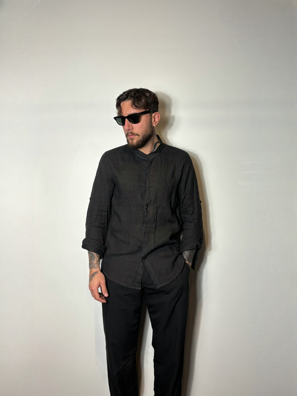Camicia Lino Black
