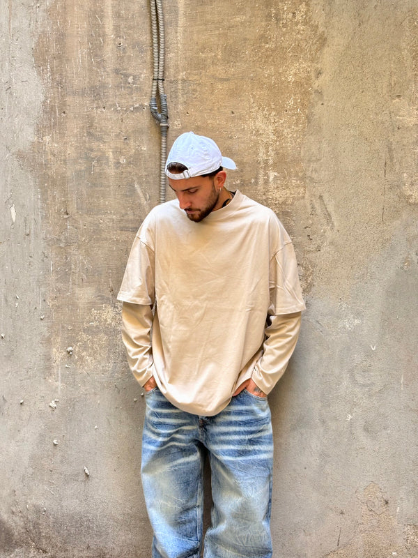 long sleeve new york beige