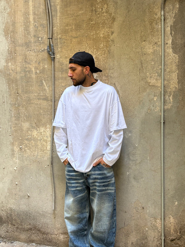 long sleeve new york white white